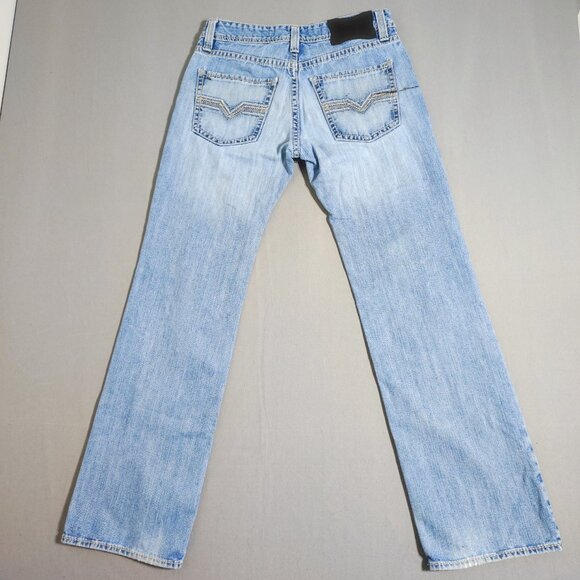 Rock & Roll Denim men's size 31X34 hard washed denim blue Pistol Straight jeans - Picture 3 of 16